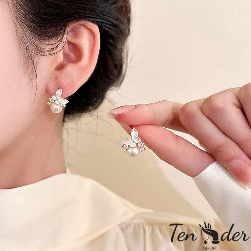 COD-ส่งเร็วจากไทย🎀ต่างหูสุดหรู ประณีต ต่างหูแบบหนีบ ต่างหูผีเสื้อ ต่างหูมุก ต่างหูเพทาย ต่างหูไฮเอนด์ ต่างหูผู้หญิง-Ten