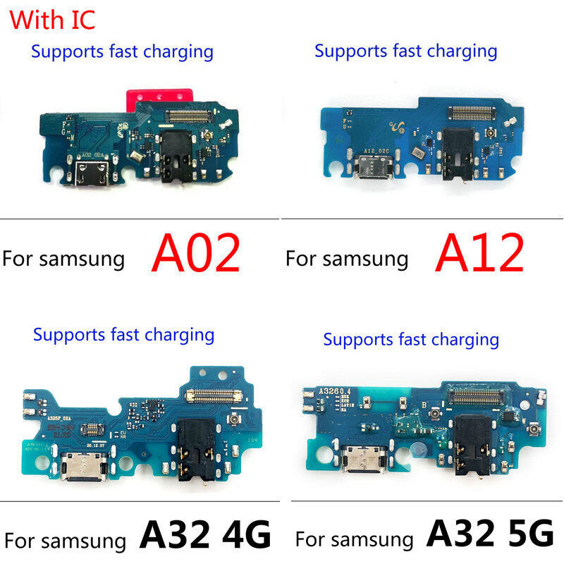 สําหรับ Samsung A32 A02 A12 A52 A72 USB ชาร์จพอร์ตเชื่อมต่อ Flex สายพร้อมไมโครโฟน