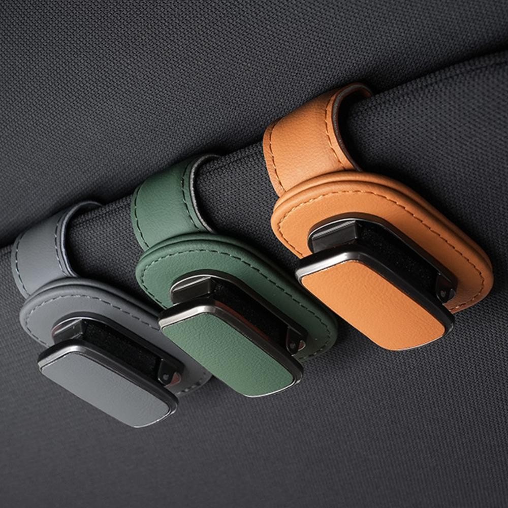 FYY Super Fiber Leather Car ที่เก็บแว่นตาคลิป Sun Visor แว่นตากันแดดผู้ถืออุปกรณ์ตกแต่งภายในรถยนต์ - รูปที่ 6