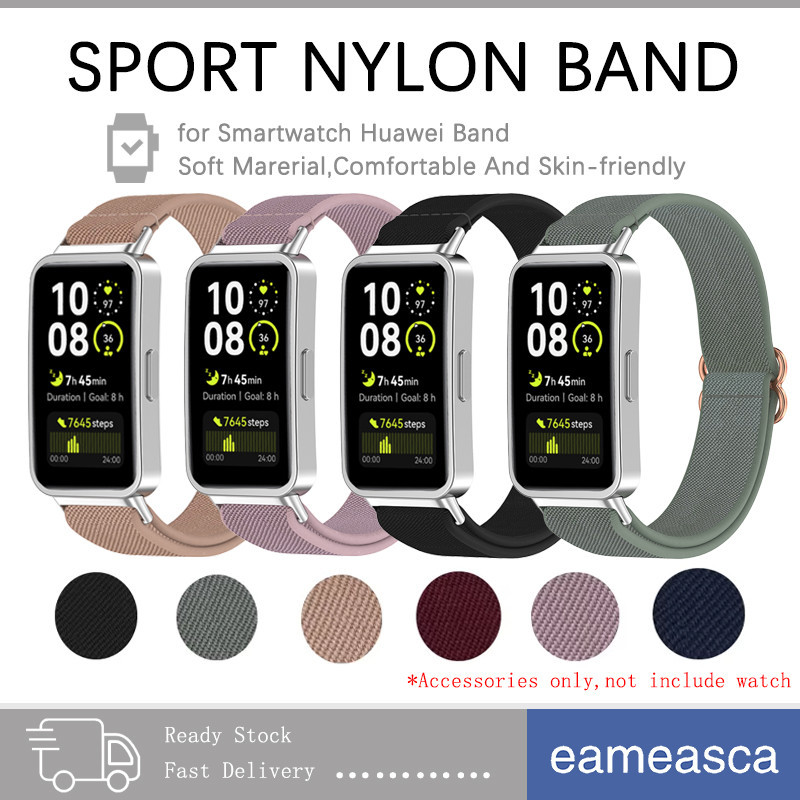 วงไนลอนยืดหยุ่นกีฬา for Huawei Band 10 9 8 สายรัดข้อมือเปลี่ยนไนลอนสายรัดข้อมือสายรัดข้อมือ for Huawei Band 10 9 8