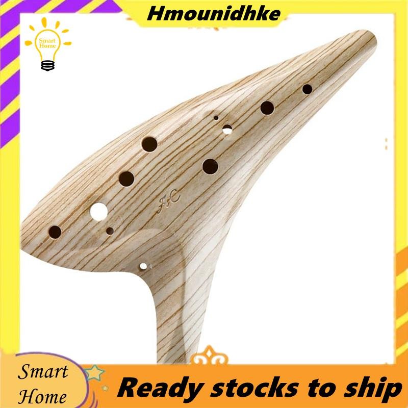 คอนเสิร์ต 12 หลุม Ocarina ไม้ Grain Finish AC Tuning สําหรับผู้เริ่มต้นและเด็ก Alto Tone C Ocarina เ