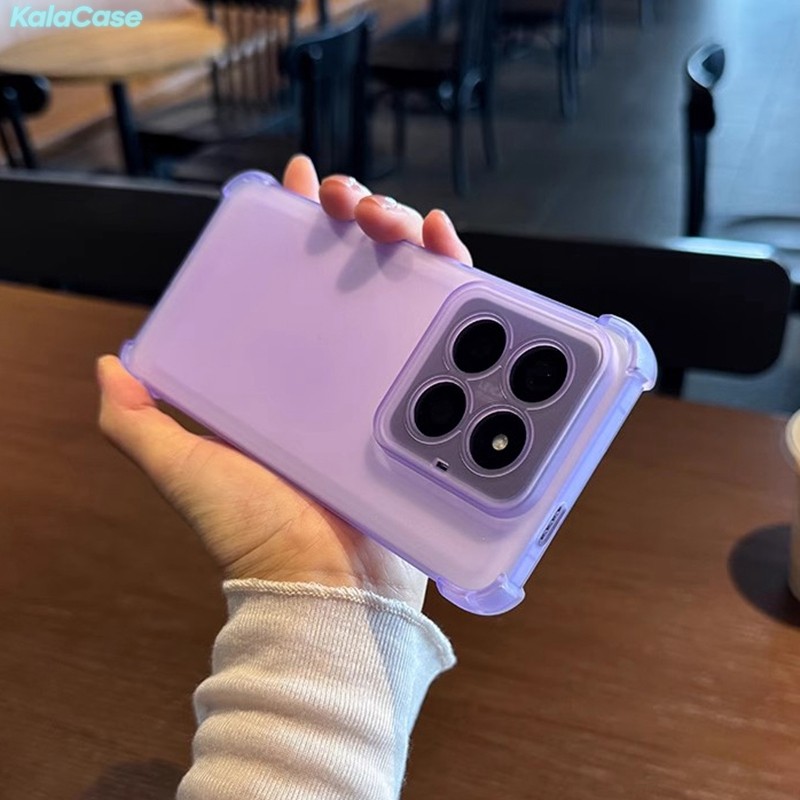 สําหรับ Xiaomi 17 15T 15S 14T Pro Max Poco C85 C71 F7 Civi 5 Pro Ultra M7 5G เคสโทรศัพท์ Simple Dopamine Candy สีทึบ Frosted Anti Fall กันกระแทกโปร่งแสงปลอกกรณีฝาครอบ