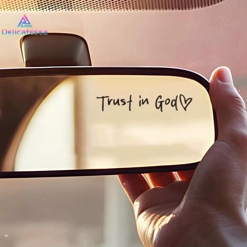 [Delicatesea] Trust In God Heart กระจกมองหลังรถยนต์สติกเกอร์รูปลอก Faith Bible Verse Christian Church Auto Vehicle กันชนตกแต่งใหม่