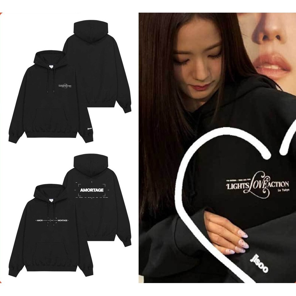 เสื้อฮู้ด BLACKPINK JISOO LIGHT LOVE ACTION TOUR Merch ผ้าฝ้าย Hoodie เกาหลีผู้ชายและผู้หญิงแฟชั่นหล