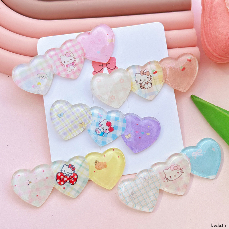กิ๊บติดผมคิตตี้ สามหัวใจ โปร่งใส น่ารัก สำหรับ 여성