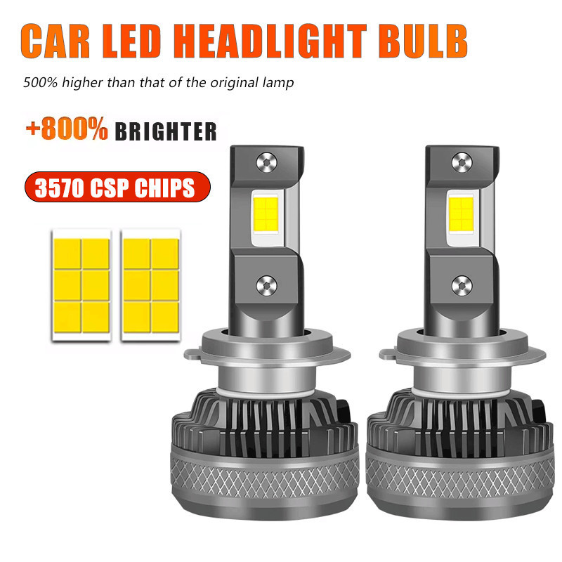 2pcs รถหลอดไฟ LED 200W 60,000LM H1 H4 H7 H11 9005 HB3 9006 HB4 9012 HIR2 Canbus แก้ไขหลอดไฟรถยนต์ไฟห