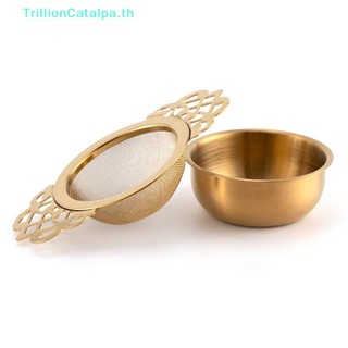 TrillionCatalpa Double-layer Fine ตาข่ายกรองชาสแตนเลสตะแกรง …