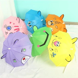 เกียร์ฝนตุ๊กตาเด็ก, หลากสีหูการสร้างแบบจําลองเด็กร่ม,การ์ตูนน่ารักด้ามยาวรูปแบบสร้างสรรค์เด็กร่มวันฝนตก