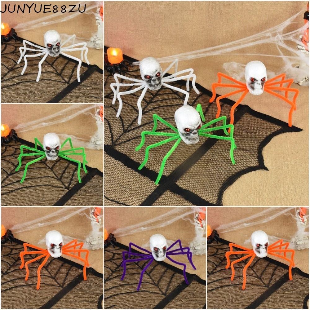 JUNYUE88ZU Red Eyed Skull Ghost Spider, Skull Ghost Haunted House จําลองแมงมุมผีน้อยแมงมุม Red Eyed 