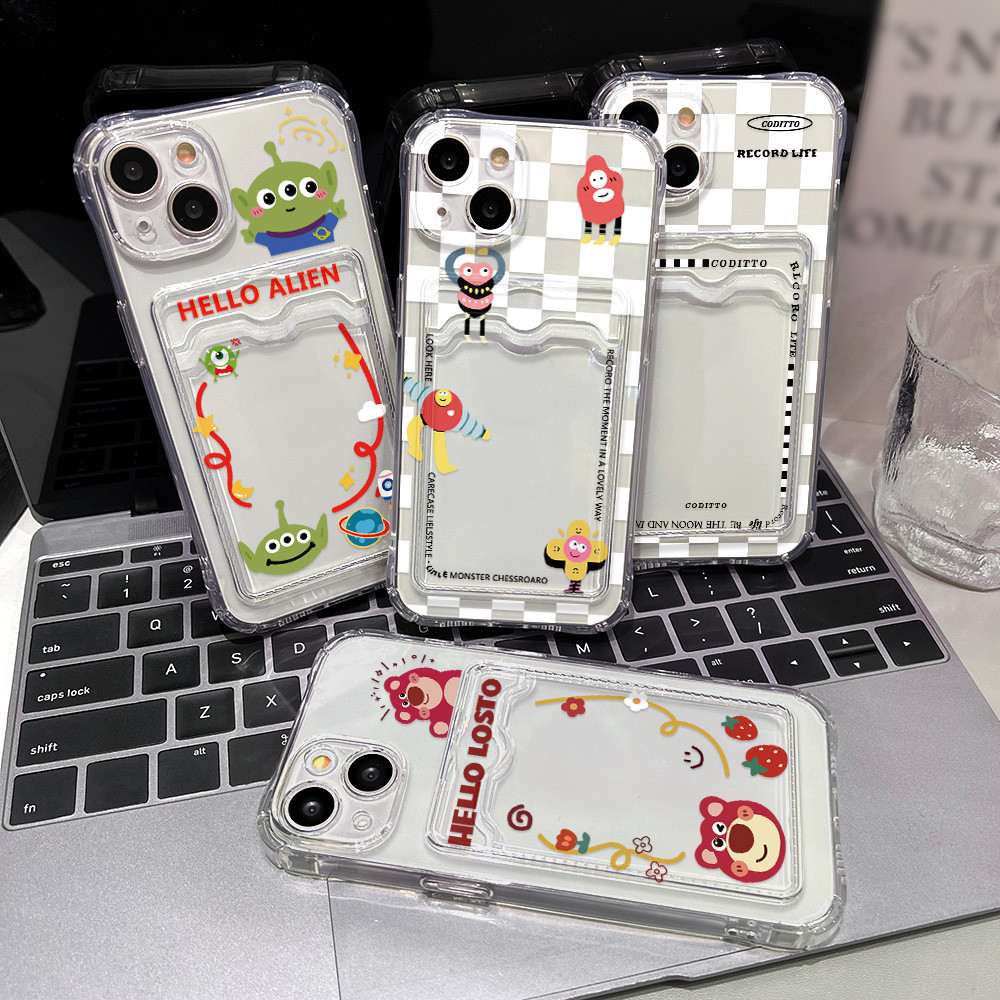 ซองใส่บัตรรูปถ่ายแบบใสสำหรับ เคส For iPhone 11 16 13 15 14 12 Pro Max 8 7 Plus XR SE XS Max เคสไอโฟน 11 คสซิลิโคนแบบใส