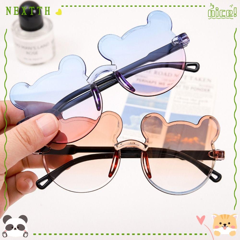 Nextth แว่นกันแดดเด็ก, การ์ตูนหมีไล่ระดับ PC, หมีน้อยน่ารัก UV375 Party แว่นตาสําหรับชายหญิง