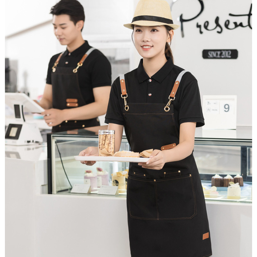 ผ้ากันเปื้อนยีน ผ้าแคนวาส กันน้ํา น้ําหนักเบา สามารถปรับได้ เหมาะกับใส่ทํางาน สําหรับผู้ชาย และผู้หญิง - รูปที่ 2