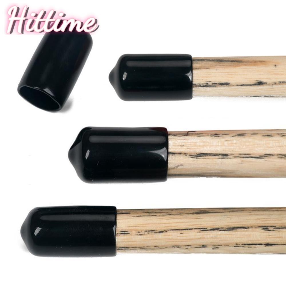 Hittime 3 ชิ้น/6 ชิ้นหัวคิวบิลเลียดฝาครอบป้องกันยางสีดําแปดสนุ๊กเกอร์สระว่ายน้ํา Cue Tip Moistureproof หมวกอุปกรณ์บิลเลียด C5U7