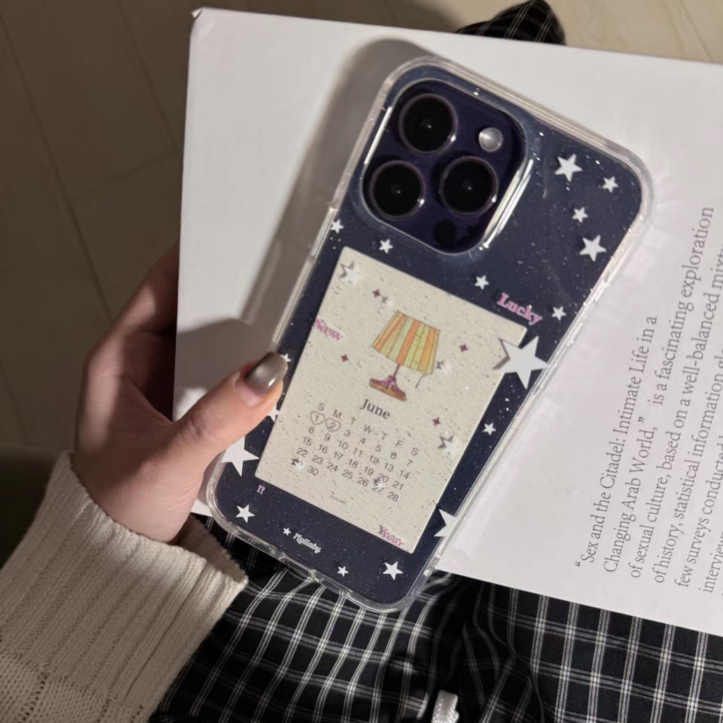 ญี่ปุ่นญี่ปุ่นเกาหลี Lucky Star Flash เหมาะสําหรับ Apple 16/15promax เคสโทรศัพท์ 14/13/12 Soft Case XR/XS/8P เคสโทรศัพท์โปร่งใส