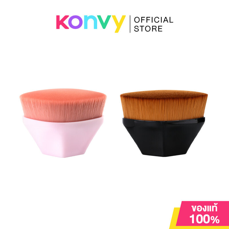 Oni Magic Petal Foundation Brush โอนิ แปรงสำหรับลงรองพื้น รูปทรงหกเหลี่ยม (Obsidian Black/Sakura Pink) ราคา ถูกที่สุด ดีลบีเคเค
