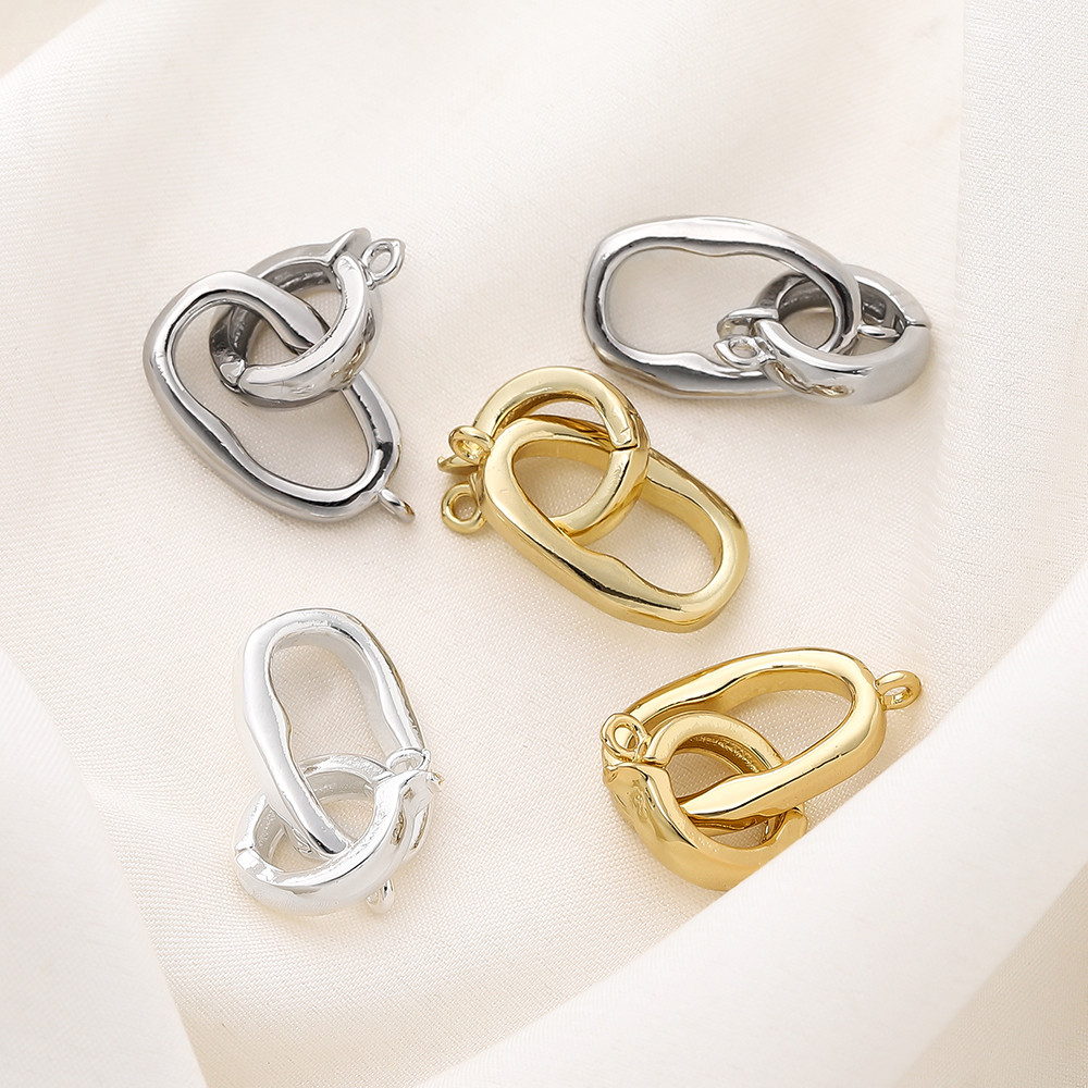 St.kunkka 12 * 31 มม. 18K หนาเงิน Platinum สีการเก็บรักษาทองจริงทองแดงไม่สม่ําเสมอสร้อยคอหัวเข็มขัด