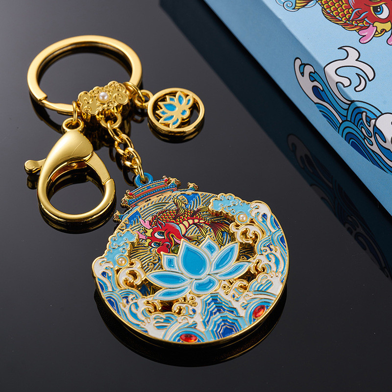 吉龙头饰挂件汽龙年礼品中国风合金车配饰新年礼品Yuyue Longmen จี้ key chain ปี Loong