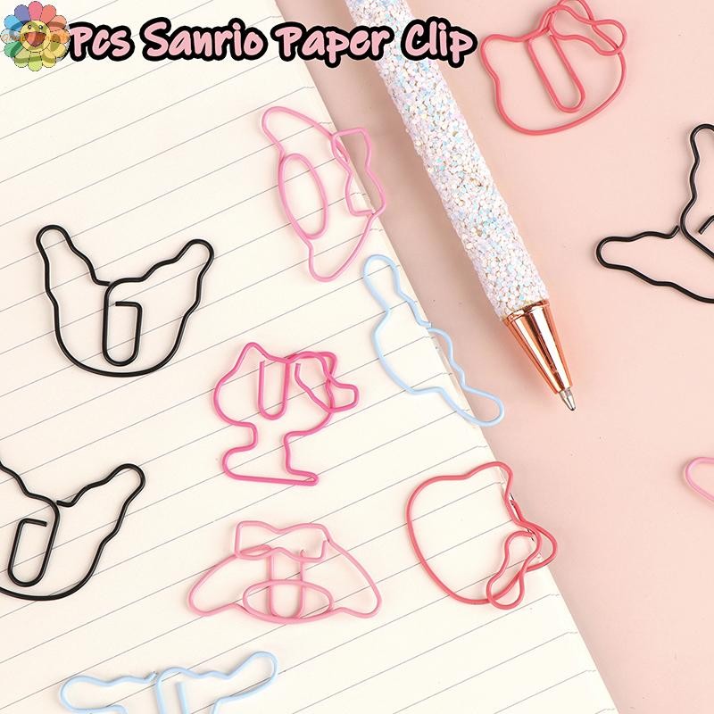 Gogo 20 ชิ้น Sanrio Hello Kitty Book Paperclip อะนิเมะ My Melody Cinnamoroll Kuromi อะนิเมะนักเรียน Study บุ๊คมาร์คโฟลเดอร์ตกแต่ง TH