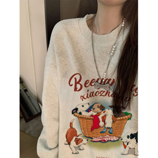 เสื้อสเวตเตอร์อเมริกันของผู้หญิงใหม่ยอดนิยมหลวมขี้เกียจผู้หญ…