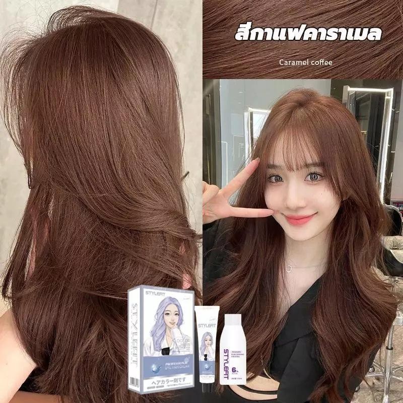 ยาย้อมผม สีย้อมผม ครีมเปลี่ยนสีผม น้ำยาย้อมสีผม สีน้ำตาลเบจ 100% ST-86 ST-41 st-11 ST-83 ST-32 ยาย้อ
