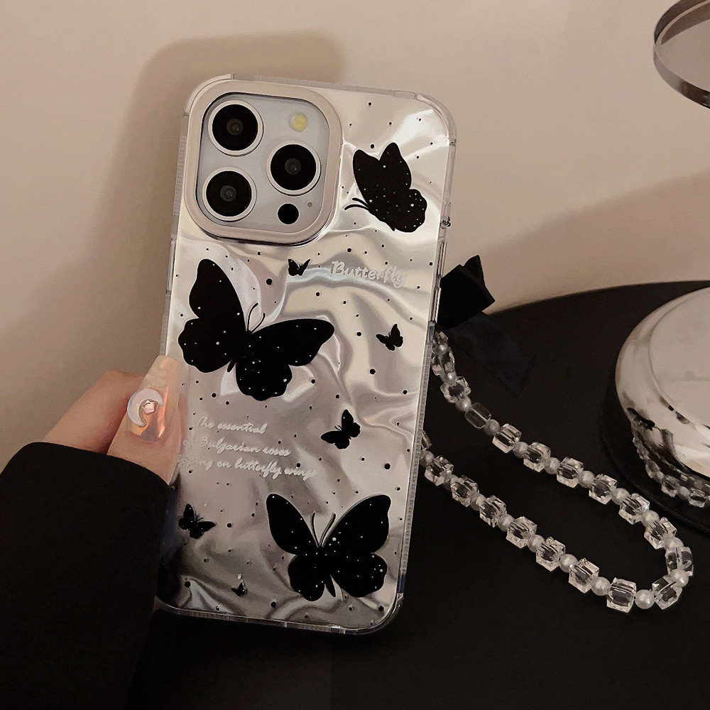 โรแมนติก ผีเสื้อ เคสโทรศัพท์ For iPhone 12 13 15 16 11 14 Pro Max XR X 7 6S 8 6Plus XS Max SE เลเซอร์ แวววาว ตลกดีนะ เคส ราคา ถูกที่สุด ดีลบีเคเค แกลเลอรีภาพที่ 9