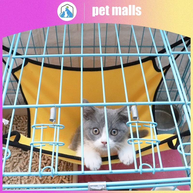PET MALLS ตาข่ายระบายอากาศแมวเปลญวนความชื้นแมวนอนเปลแขวนแขวนกรงสำหรับกรงแกว่ง