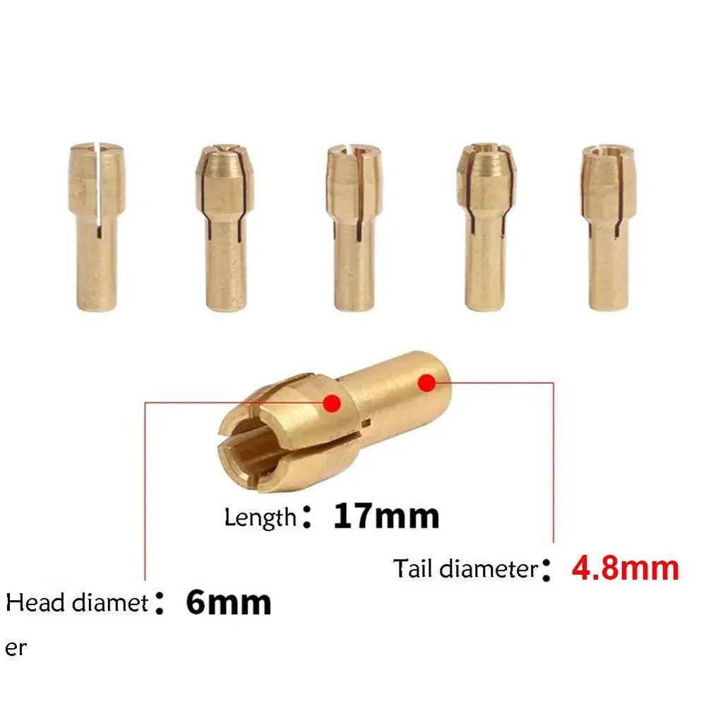 Ziluolan 10 ชิ้น Mini เจาะ Chucks, ทองเหลือง 4.8 มิลลิเมตร Shank เจาะโลหะ Chucks Collet, 0.5 มิลลิเมตร-3.2 มิลลิเมตรเครื่องมือโรตารี่สําหรับ Dremel ราคา ถูกที่สุด ดีลบีเคเค แกลเลอรีภาพที่ 2