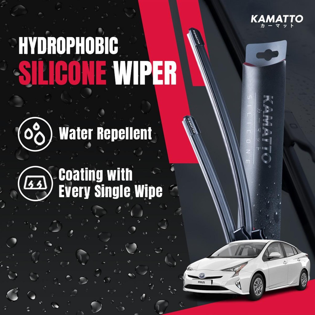Kamatto Wiper Toyota Prius XW50 (2015-ปัจจุบัน) เคลือบสารไล่น้ําซิลิโคนแบบไฮโดรโฟบิก