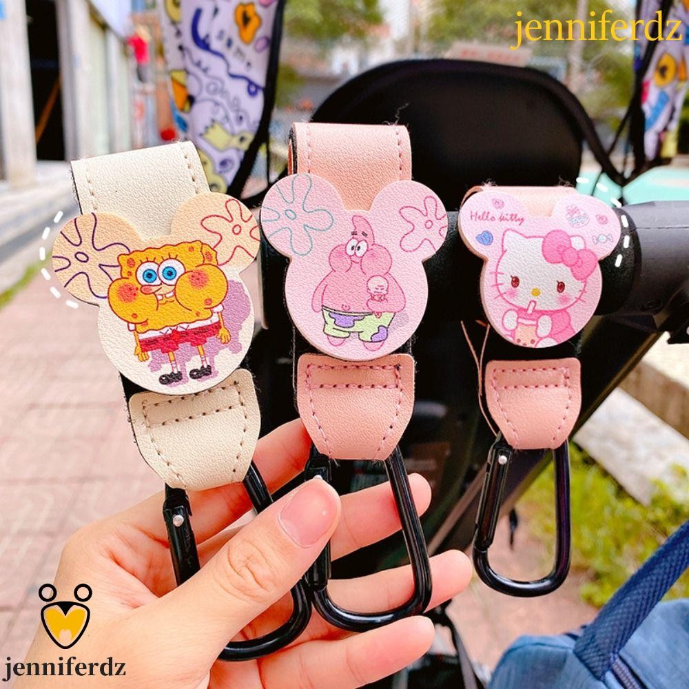 Jenniferdz Carabiner ไม่มีการเจาะคลิปช้อปปิ้ง Pikachu Doraemon KT หมวกกันน็อคแมวเครื่องมือหลายตะขอรถยนต์ไฟฟ้ารถเข็นเด็กคลิปสําหรับ Handlebar Storage Pram Hook