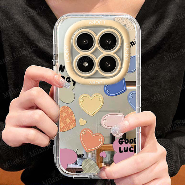 เคส Redmi Note 14 13 Pro 5G เคส Note 14 13 Pro Plus เคส Redmi Note 14 13 5G เคสลายกราฟิตี้ความรักสีสันสดใสพร้อมกระจกแต่งหน้า เคสสบู่ TPU นุ่ม เคสโทรศัพท์มือถือกันกระแทก