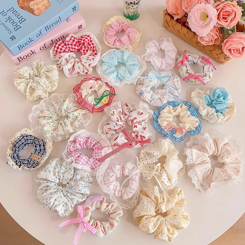 Hair accessories ยางรัดผมหางม้า  ขนาดใหญ่  สีสันสดใส  สําหรับเด็กผู้หญิง เครื่องประดับแฟชั่น