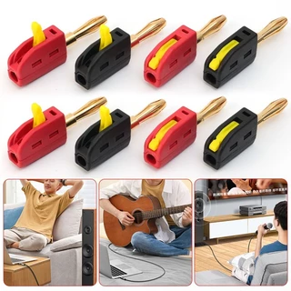 4MM Banana Plug 32A 320V High Current Quick-Connect, PA6 Nylon & Brass Audio Connector สําหรับลําโพง/Amplifier, V0 สารหน่วงไฟ, สีดําและสีแดง