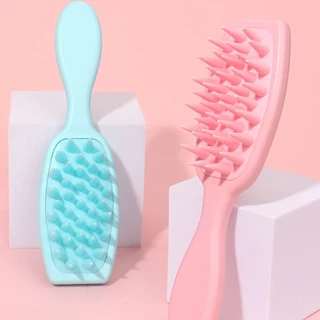 Handled Hair Shampoo Brush แปรงสระผมซิลิโคน หวีนวด นวดหนังศีรษะ นวดดูแลรากผมหนังศีรษะ G3495
