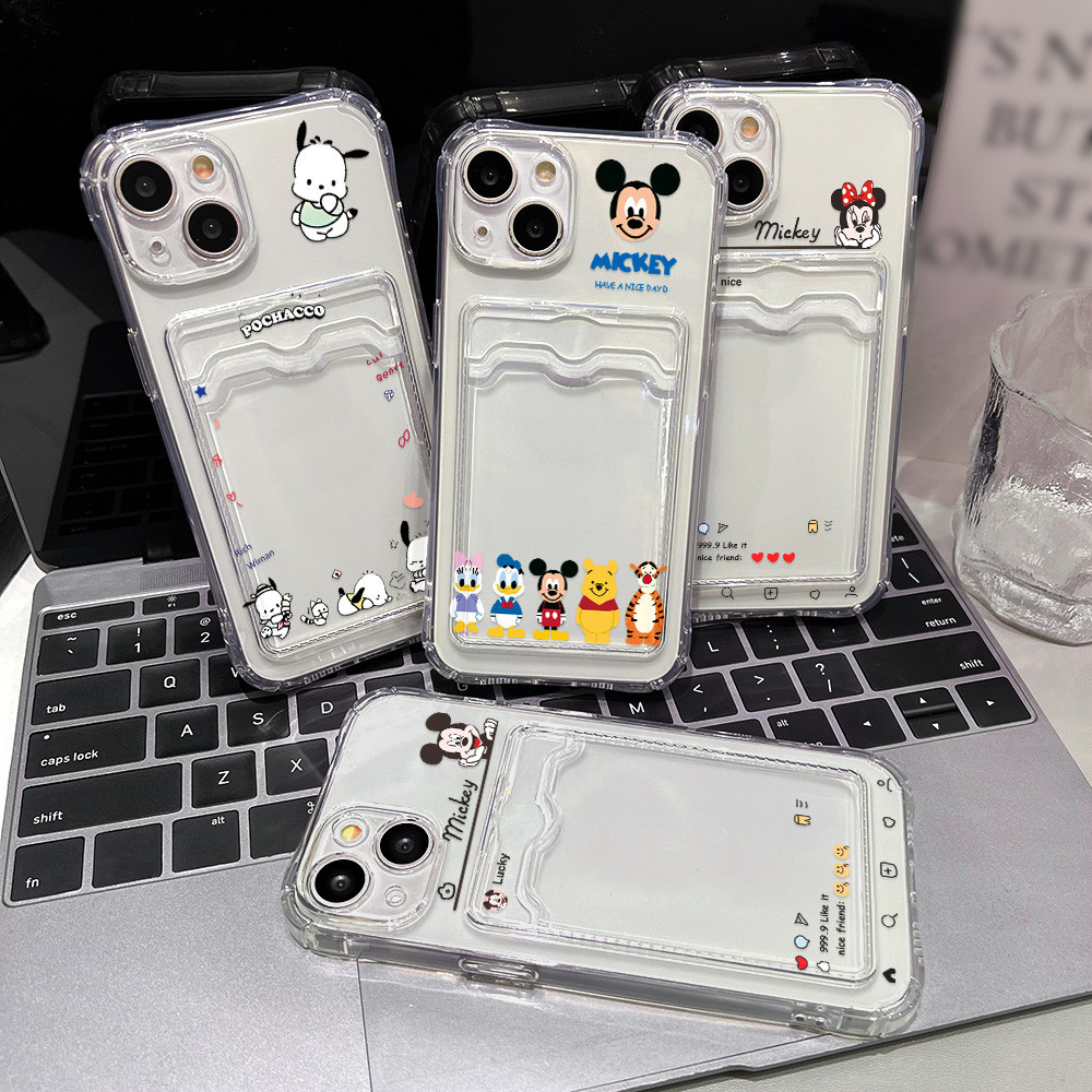 ซองใส่บัตรรูปถ่ายแบบใสสำหรับ เคส For iPhone 11 17 13 16 15 14 12 Pro Max 7 8 Plus XS Max XR SE เคสไอโฟนAirคสซิลิโคนแบบใส