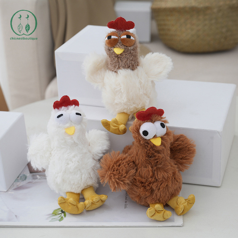 [Chicnest] ตลกตุ๊กตาไก่ไข่ Laying Hens พวงกุญแจการ์ตูนสัตว์ไก่จี้พวงกุญแจรถกระเป๋าสร้างสรรค์แขวนตกแต่ง Boutique