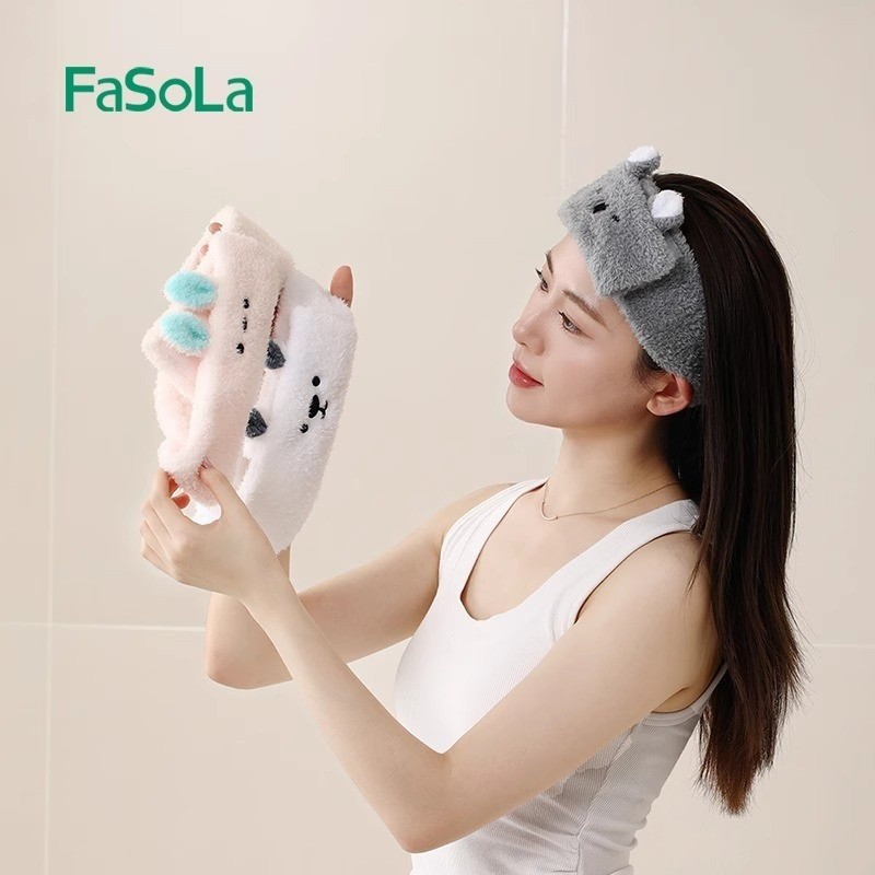 FASOLA ที่คาดผมล้างหน้า Velcro กันลื่น