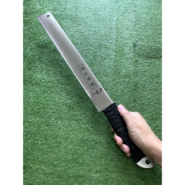 มีดหัวตัด LS-80 มีดเดินป่า ขนาด ยาว 18 นิ้ว มีดพันเชือกสีดำ มีดใบตาย