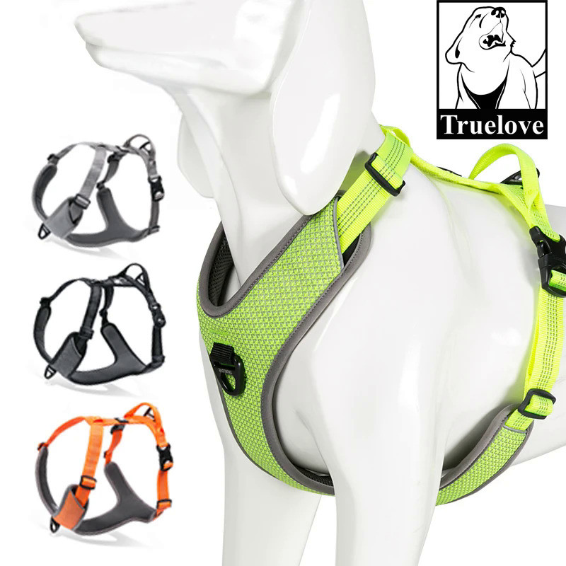 Truelove Dog Harness Reflective No Pull Small Medium Large Vest Quick Adjustbale Matching Leash Coll
