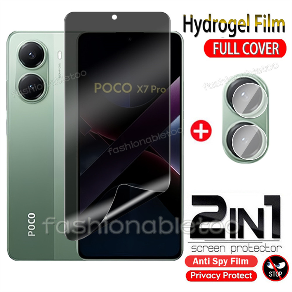 2 in 1 Anti-spy Hydrogel ฟิล์มสําหรับ Xiaomi Poco X7 pro PocoPhone X7pro PocoX7 pro PocoX7pro PocoPh