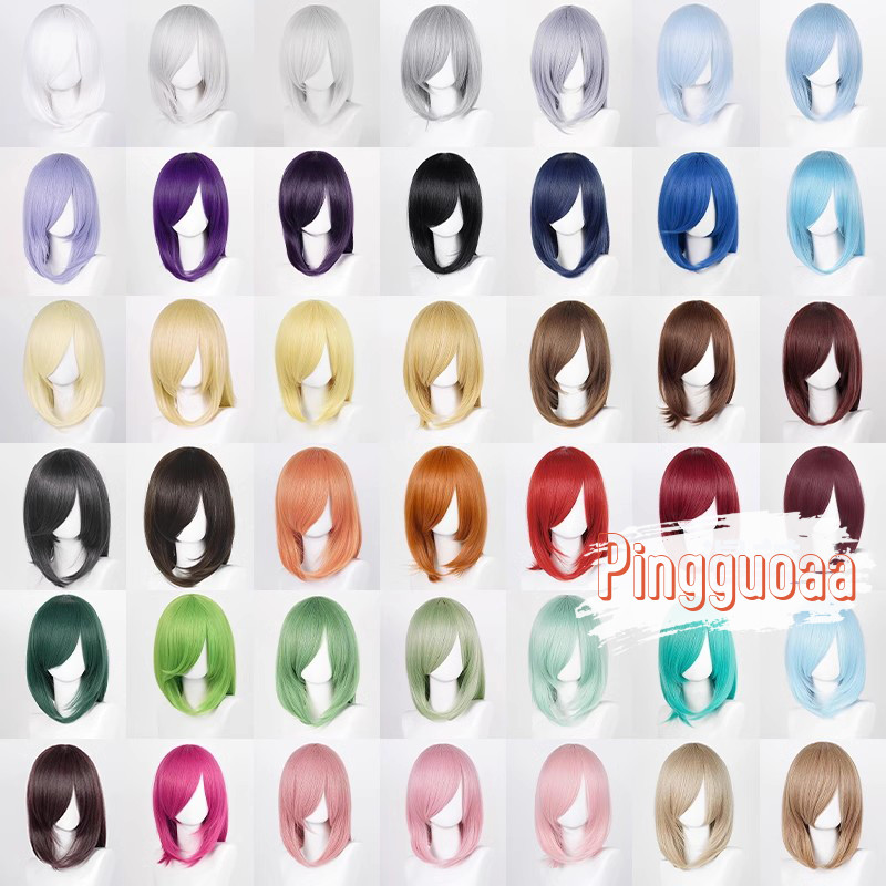 【Manmei】Girls Long Bangs Cosplay Wig 40cm Long Universal Heat Resistant Synthetic Wigs