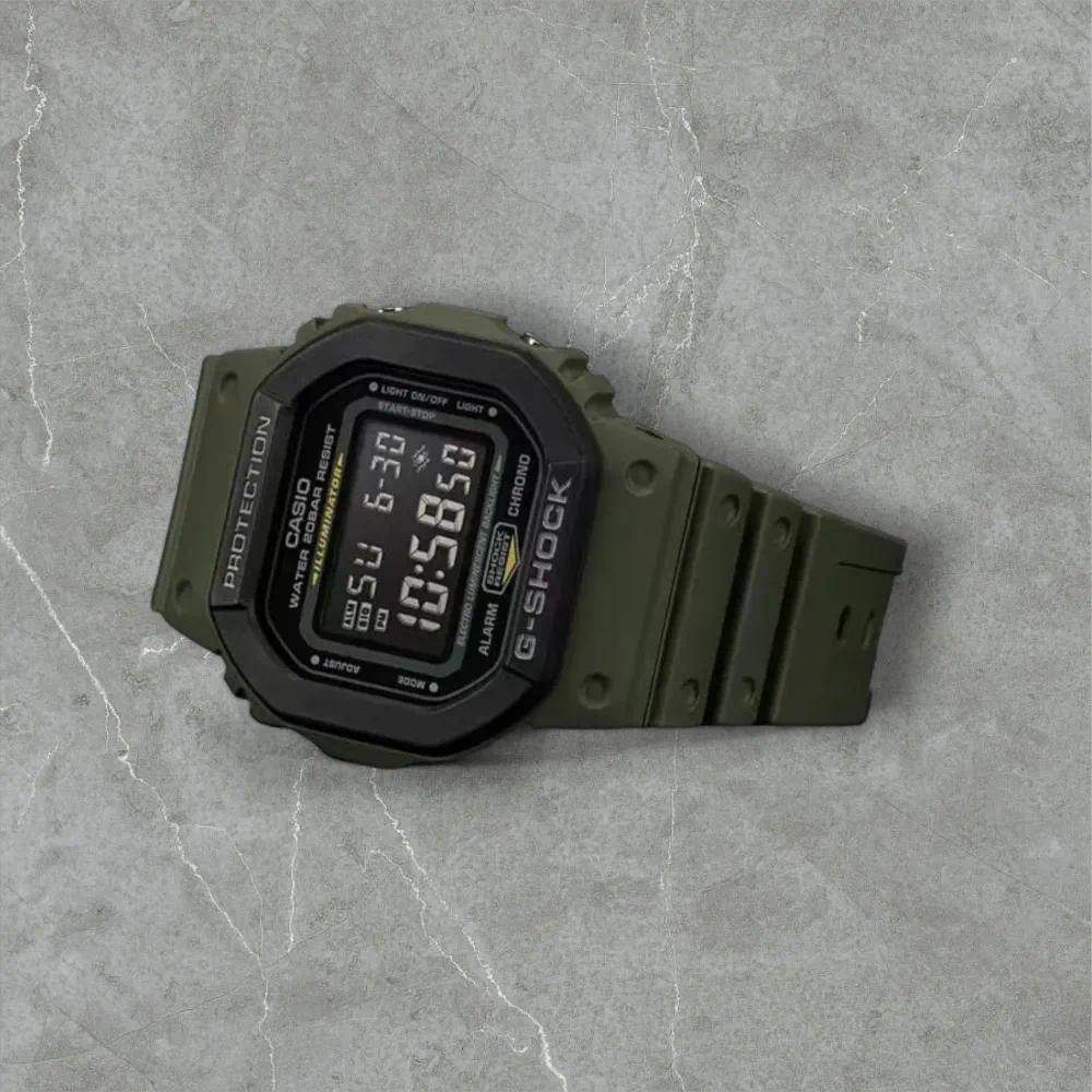 ญี่ปุ่น DW-5600E Army Green Sports Watch Petak Basic Watch อุปกรณ์เสริมสายนาฬิกา k684