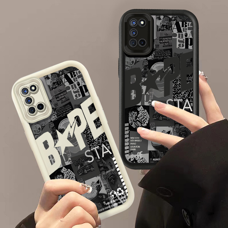 ป้ายแฟชั่นแบรนด์เคสโทรศัพท์สําหรับoppo A52 A57 A92 A72 A53 A33 A32 A54 A77S A57S A60 A77 A79 A93 A94 กันกระแทกโทรศัพท์มือถือฝาครอบ