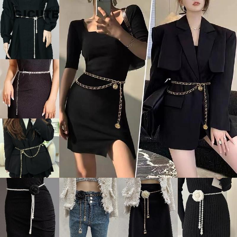 Gjcute อเนกประสงค์แฟชั่นโลหะ Peal Hollow ผีเสื้อเอวสําหรับผู้หญิง Elegant เข็มขัดอุปกรณ์เสริม WTD