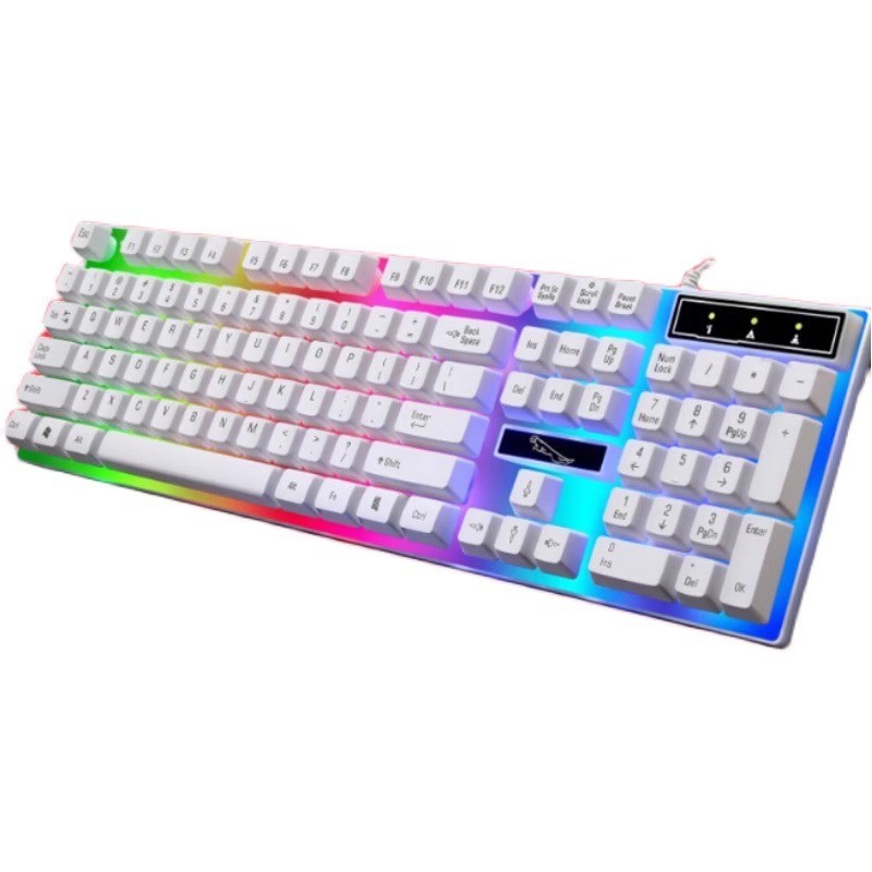 แป้นพิมพ์เรืองแสง USB แบบมีสาย Mechanical Handfeeling แป้นพิมพ์เกมมิ่ง คีย์บอร์ด
