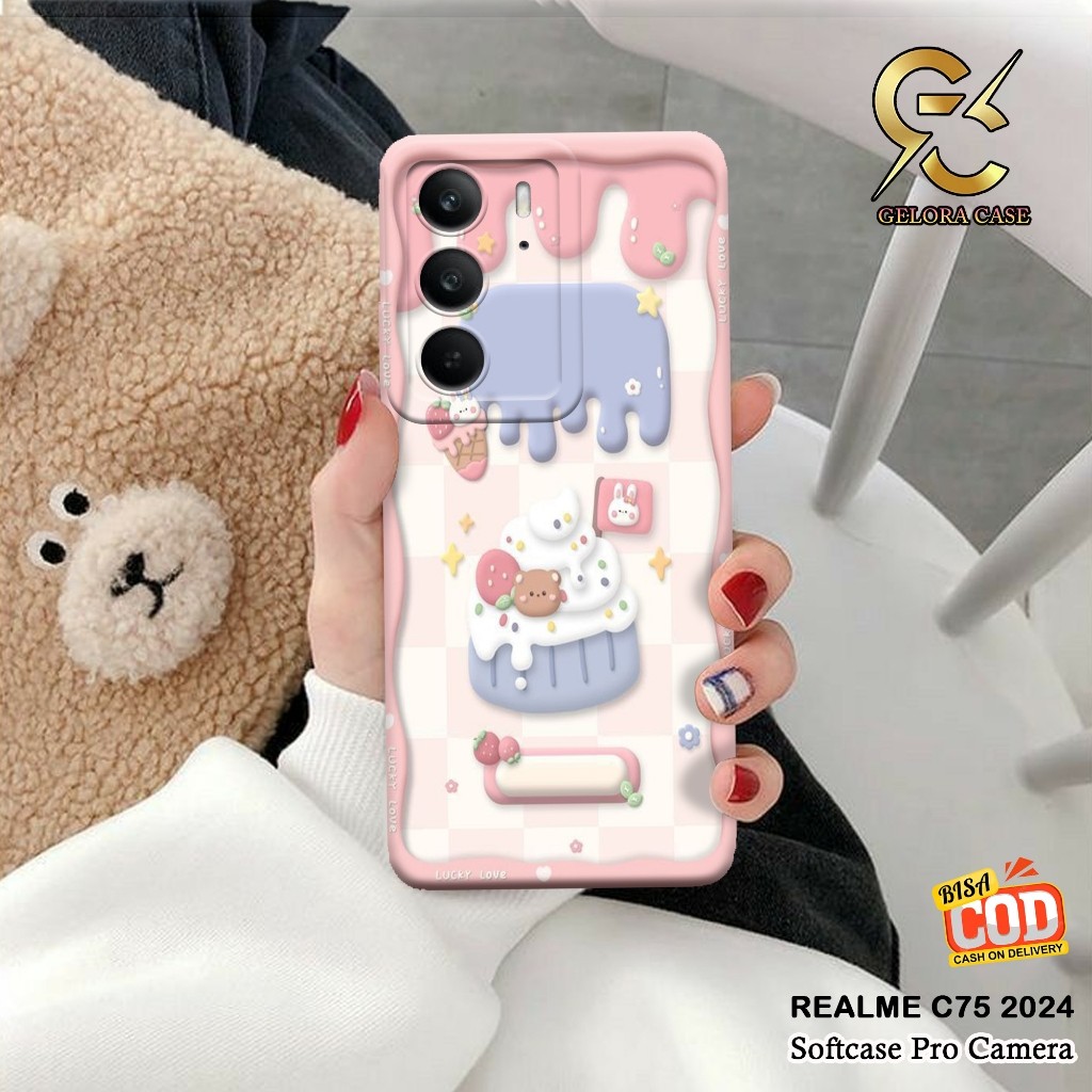 เคสRealme C75 2024 - Geloracase - Realme C75 2024 Casing - ICE CREAM - Realme - Softcase Realme C75 