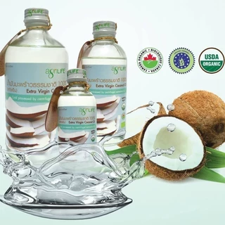 น้ำมันมะพร้าวสกัดเย็น Agrilife 450ml, 225ml, 120ml Agrilife Coconut Oil Extra virgin น้ำมันมะพร้าว