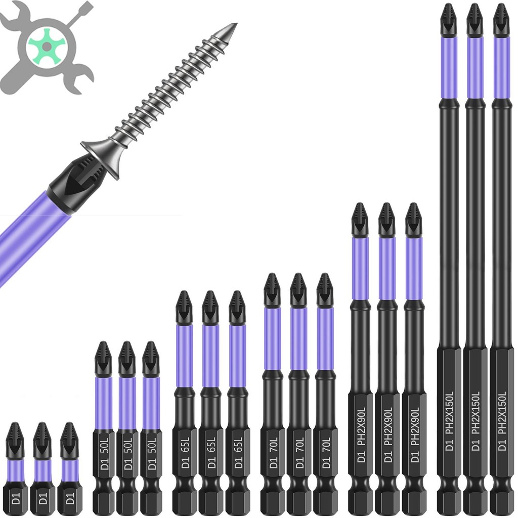 18 ชิ้นแม่เหล็กชุด Bit Anti-Slip Impact สกรูไดร์เวอร์ชุด Bit D1 ไขควงไฟฟ้า Bit SHOPTKC9554
