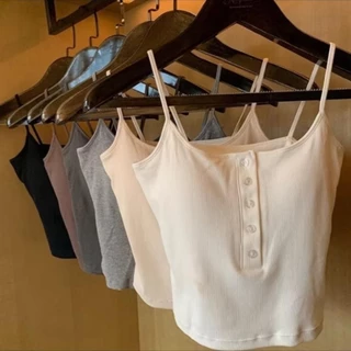 เสื้อสายเดี่ยว เข้ารูป ผ้าร่อง X08 สายยาว กระดุมใช้งานได้ทุกเม็ด สีพื้น ใส่สบาย มีฟองน้ำเย็บติด พร้อมจัดส่ง