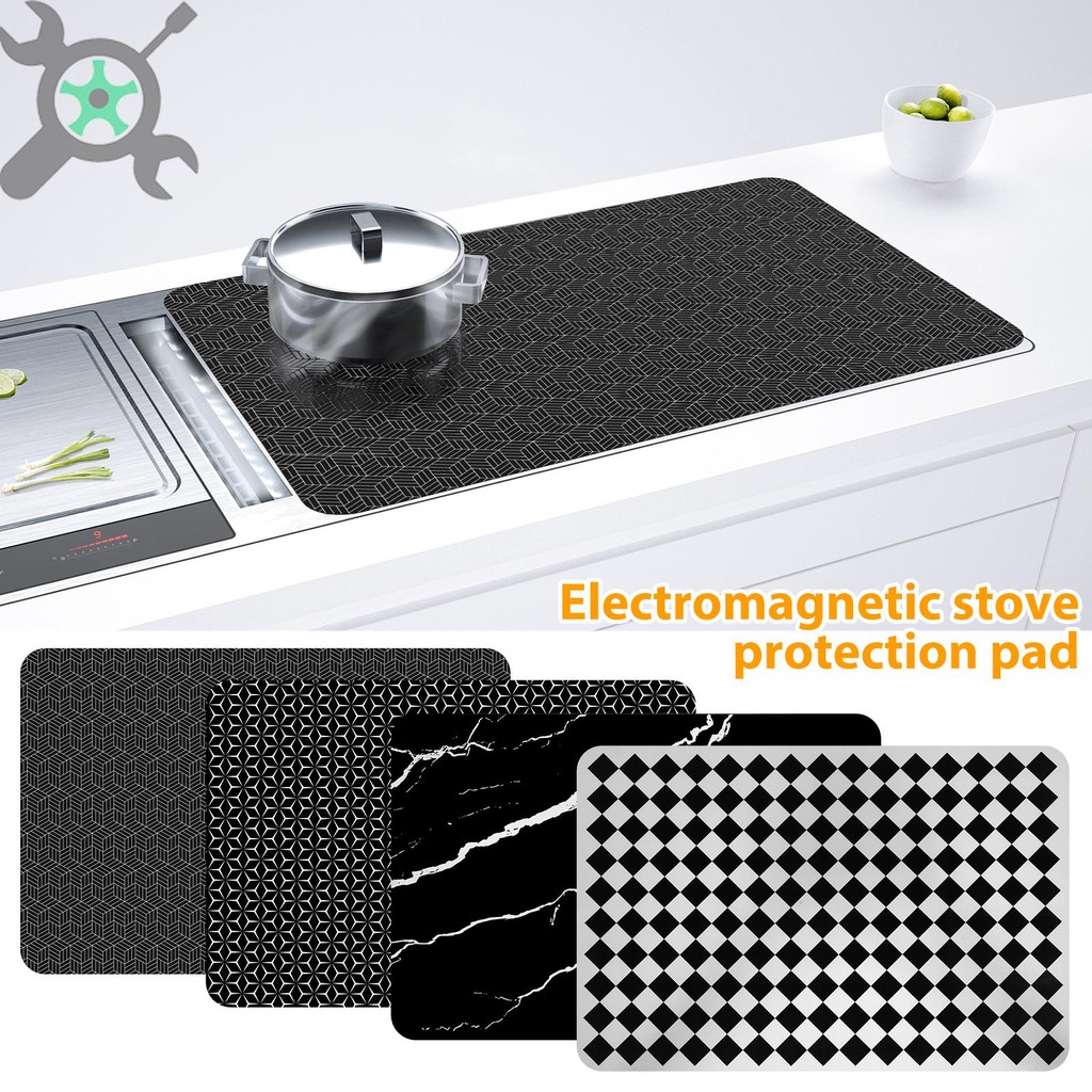 Induction Cooktop Mat ซิลิโคนเตาแม่เหล็กไฟฟ้าครอบคลุมความร้อน Induction Cooktop Protector ลื่น Cooktop Scratch Protector สําหรับเตาแม่เหล็กไฟฟ้า SHOPTKC0882