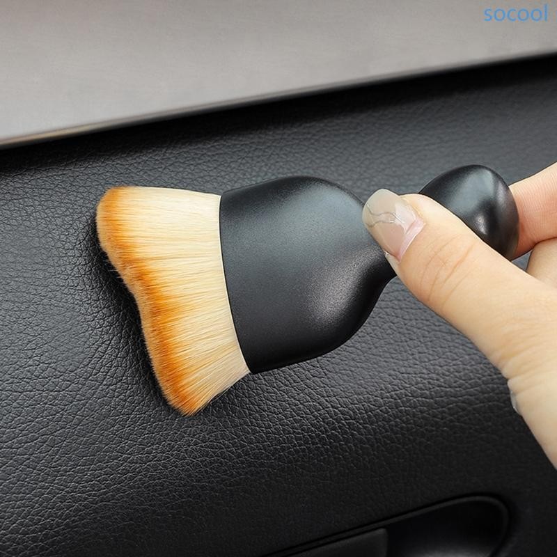 Soc* Auto Air Outlet แปรงทําความสะอาดรถสําหรับเครื่องมือทําความสะอาดที่นั่งแปรงขนสัตว์ไนลอนนุ่ม